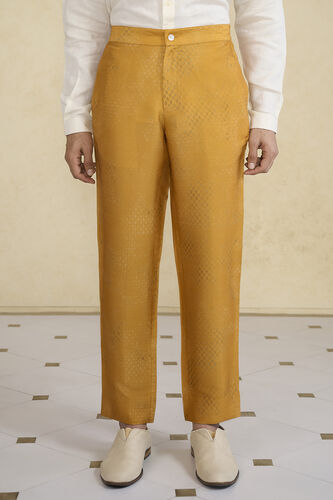 Mustard Silk Trousers, Mustard, image 1